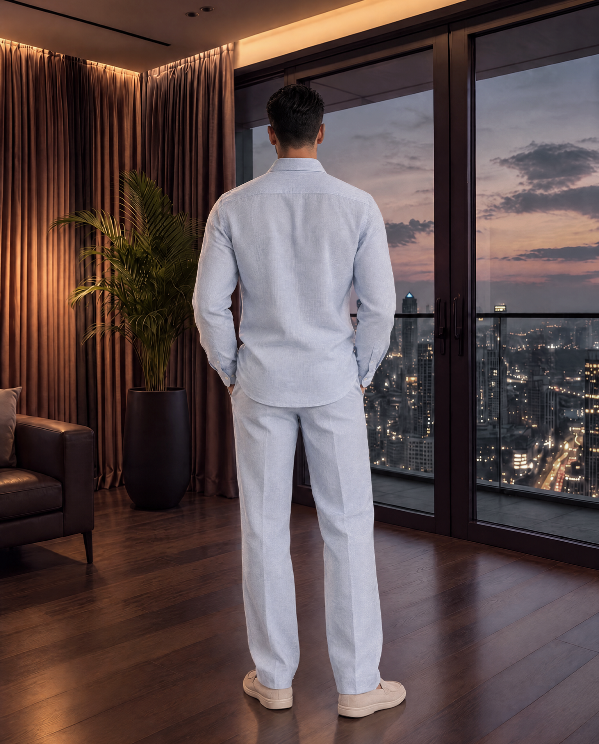 The Cœur Key Linen Shirt in Sky