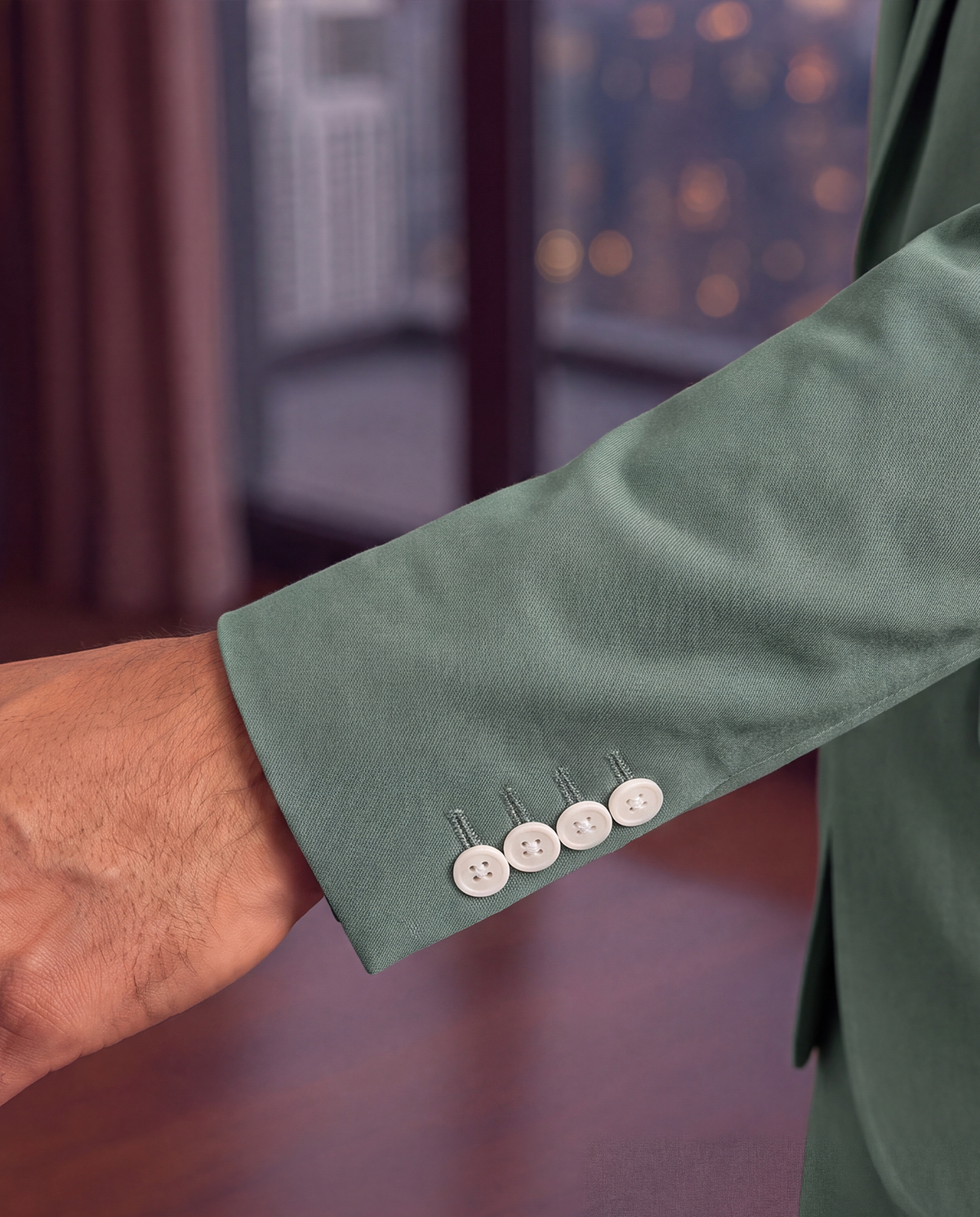 The Cœur Key Chino Blazer in Pine Green