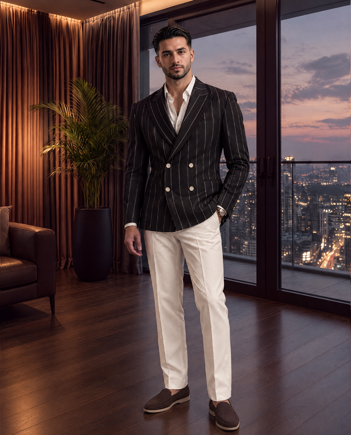 Monochrome Pinstripe Blazer