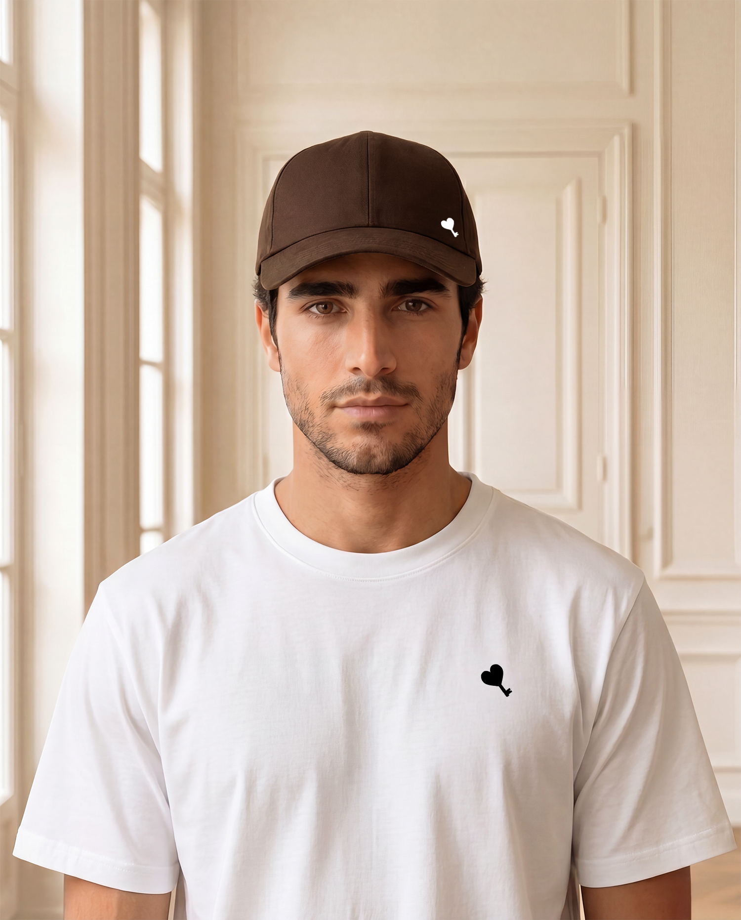 Brown Cœur Key Embroidered Cap