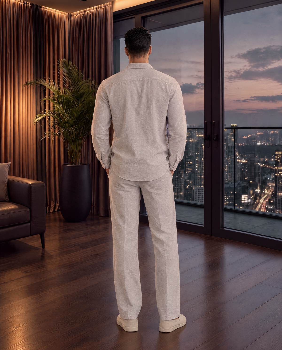 The Cœur Key Linen Shirt in Ash Grey