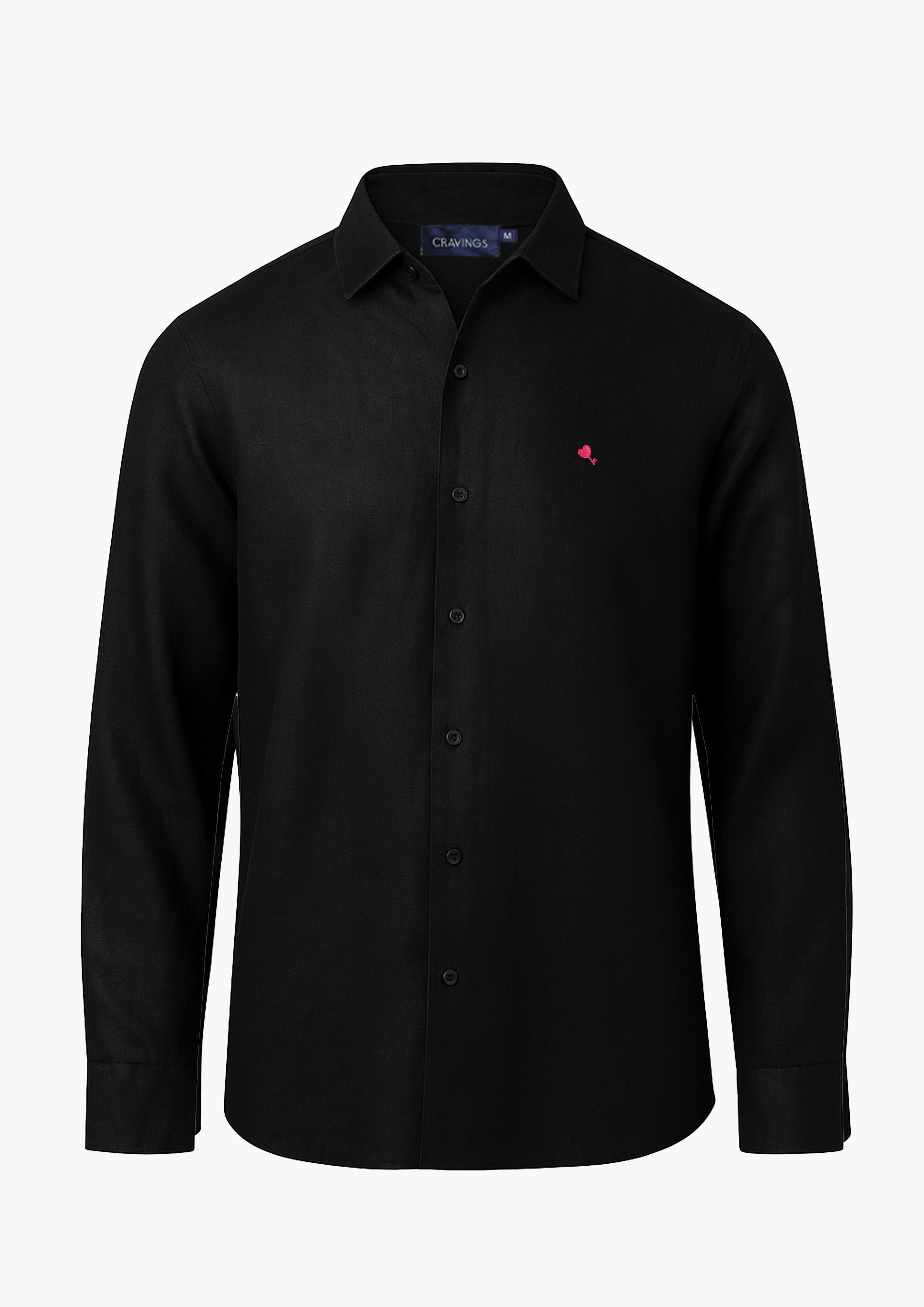 Onyx Black Linen Shirt