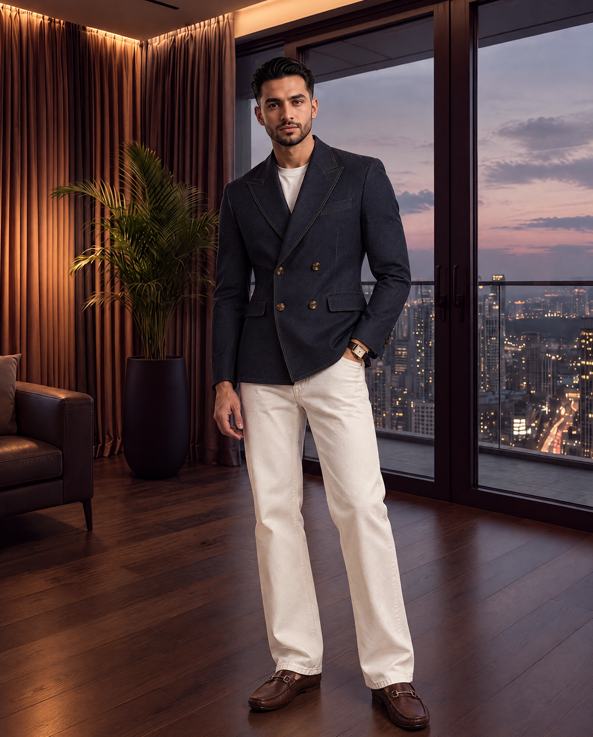 The Midnight Code Denim Blazer