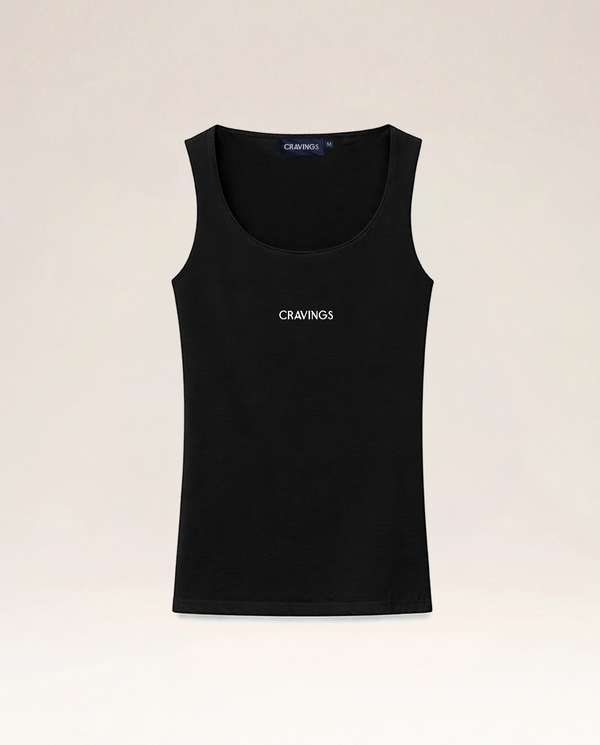 Logo Jersey Tank Top in Black