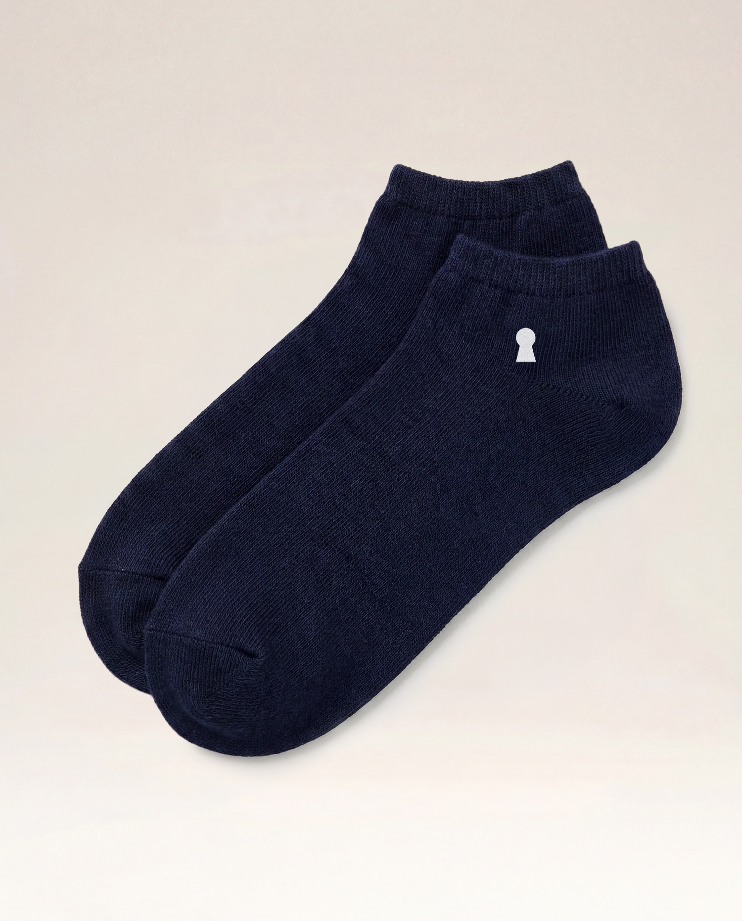 Navy Keyhole Cotton Low-Cut Socks