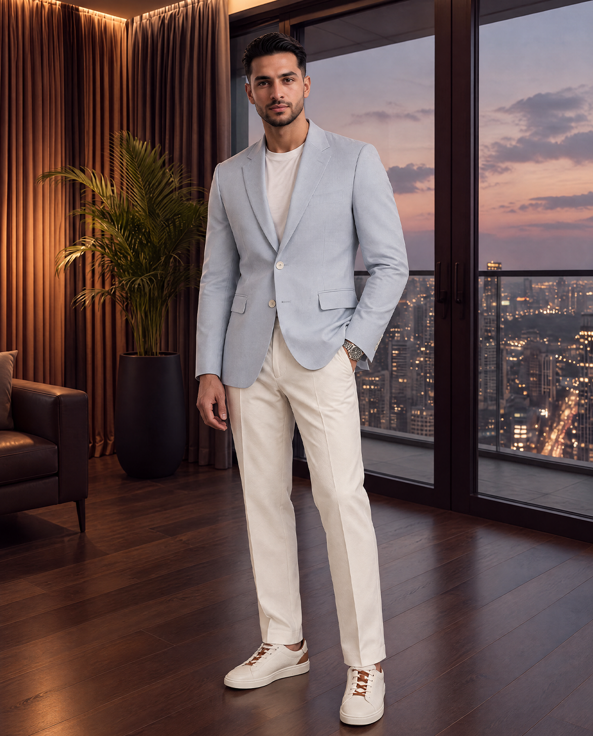 The Cœur Key Chino Blazer in Sky