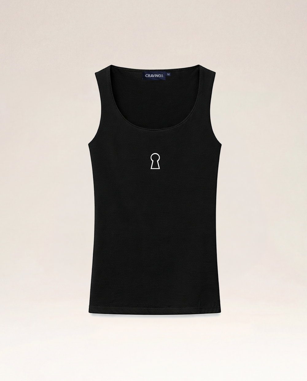 Keyhole Jersey Tank Top in Black