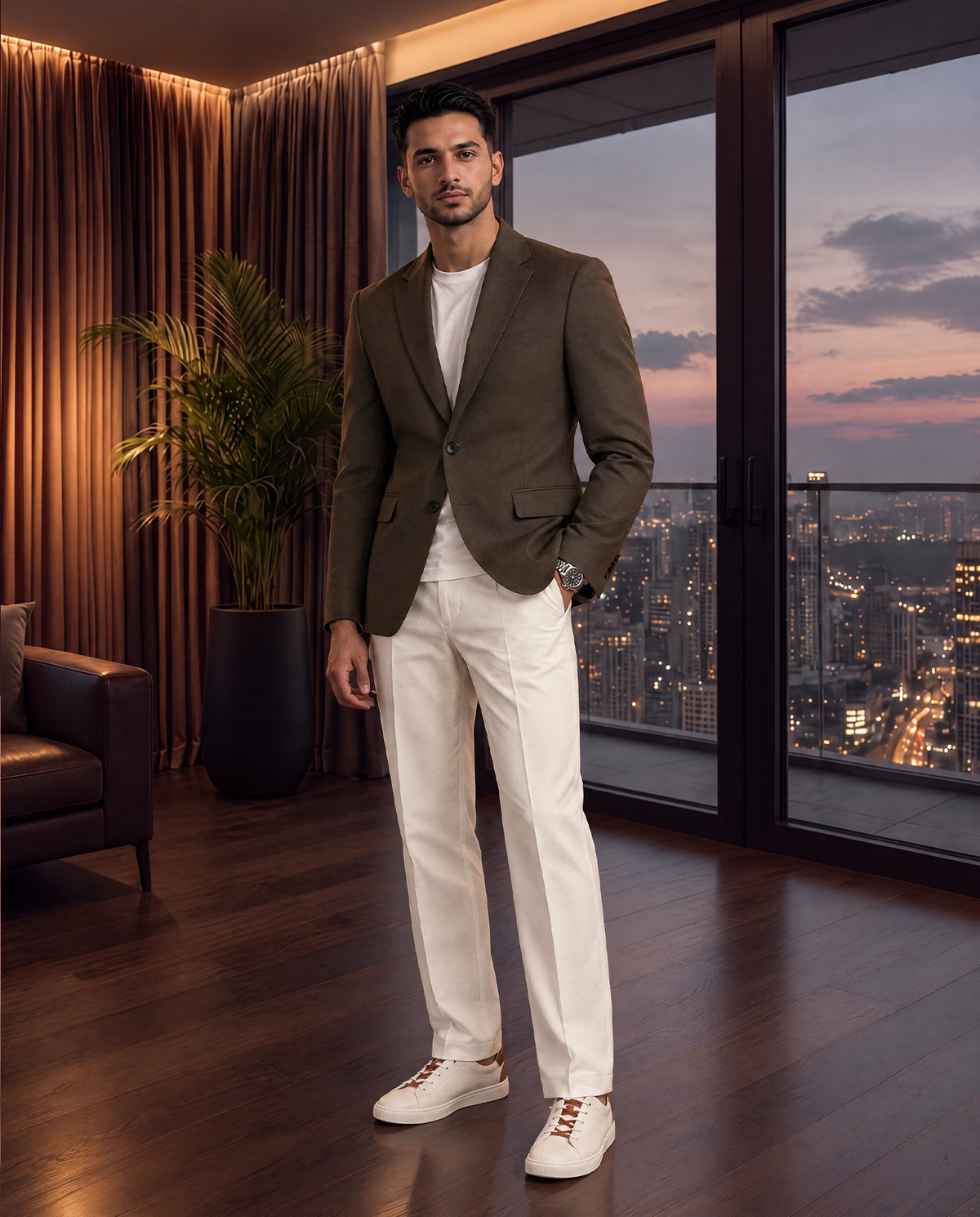 The Cœur Key Chino Blazer in Brown