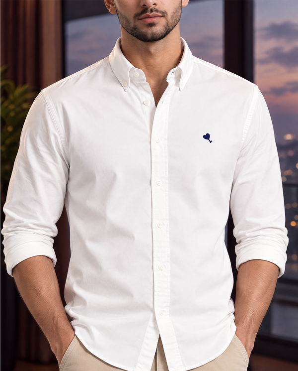 The Cœur Key Cotton Shirt in White