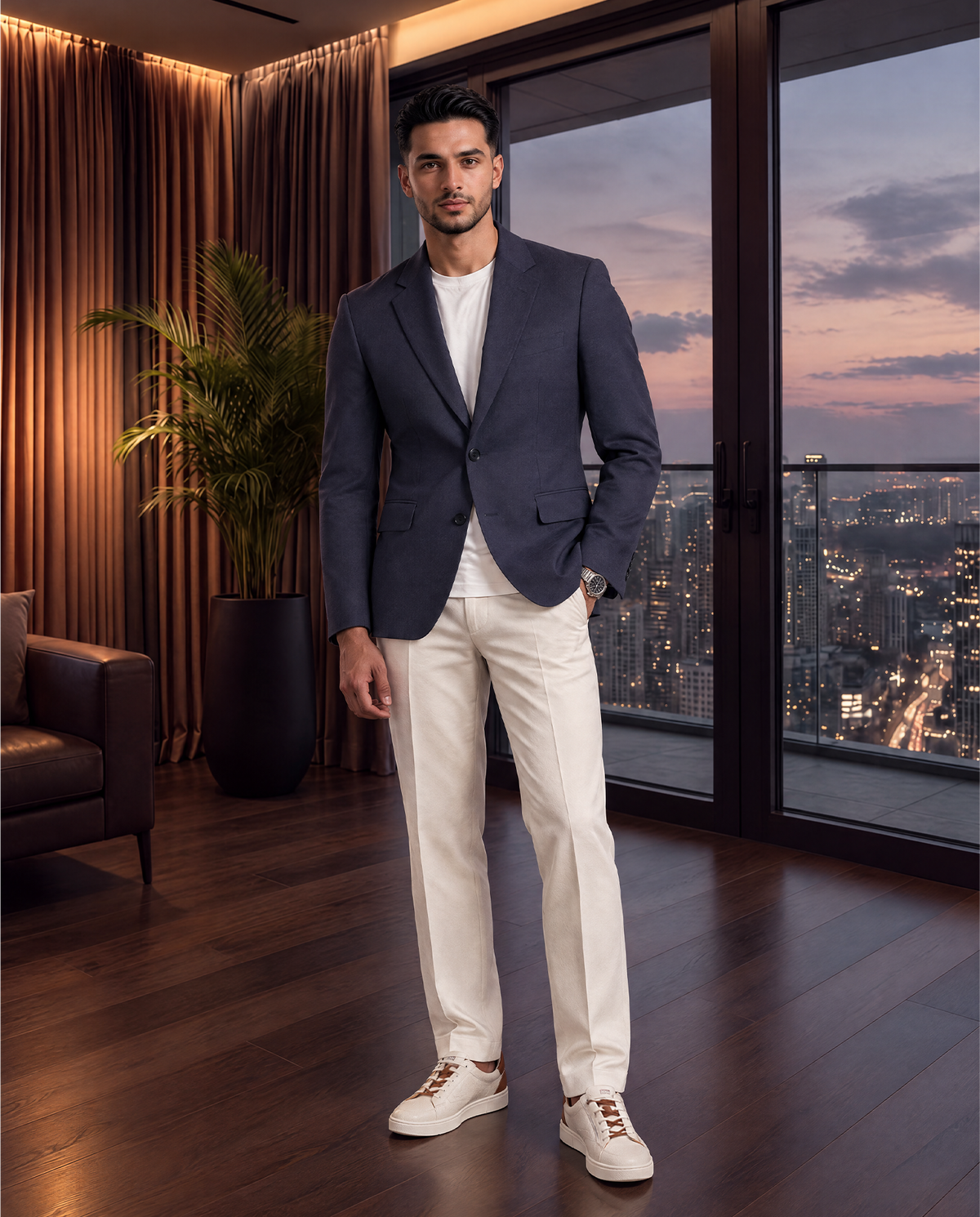 The Cœur Key Chino Blazer in Navy