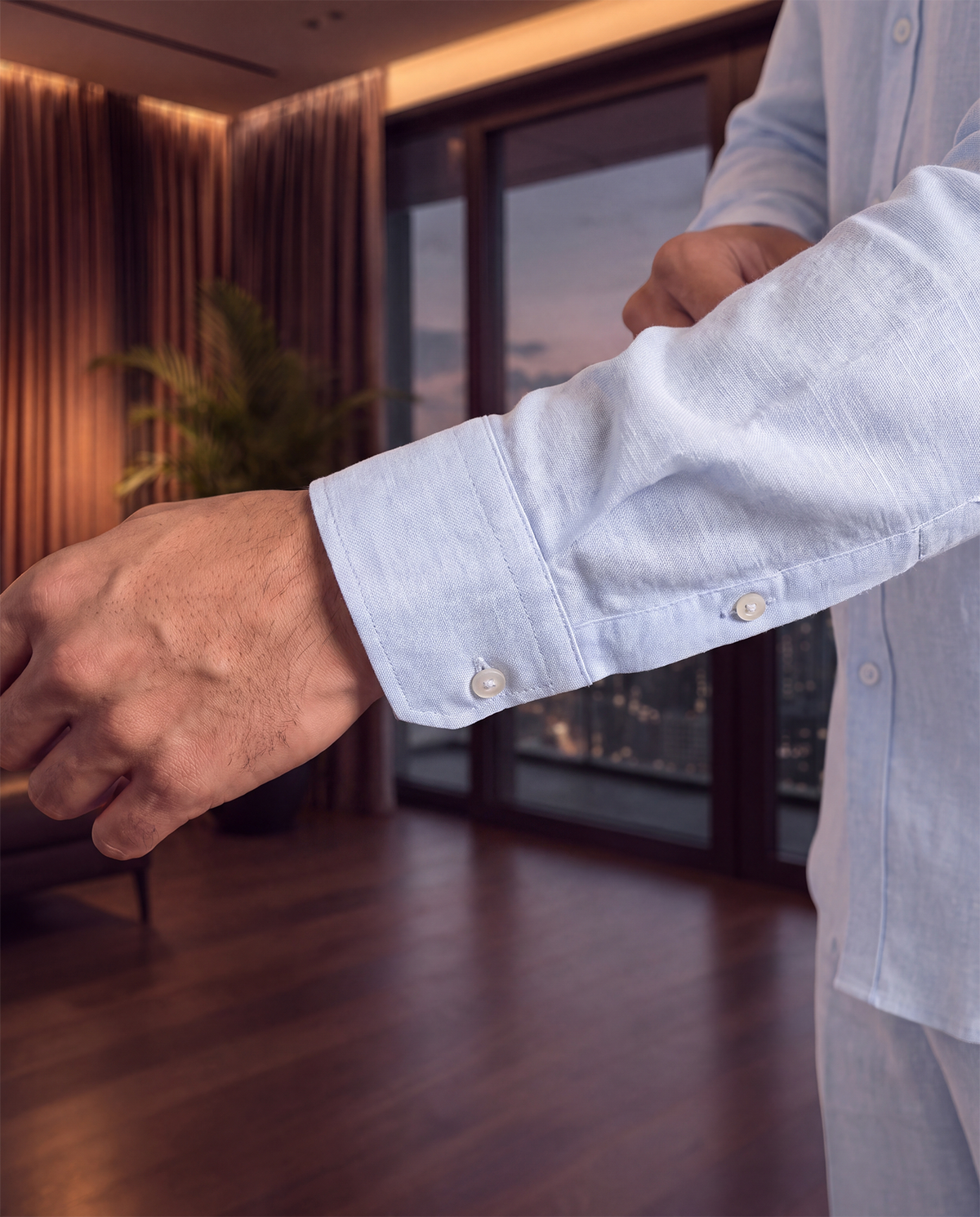 The Cœur Key Linen Shirt  | 0.68, 0.43, 60, #FFFFFF