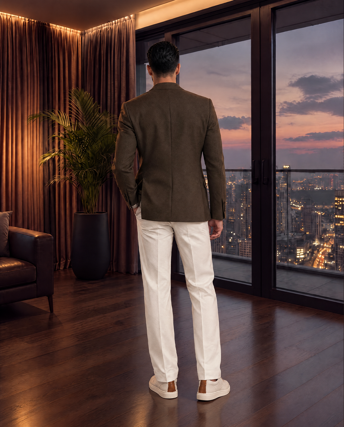 The Cœur Key Chino Blazer in Brown
