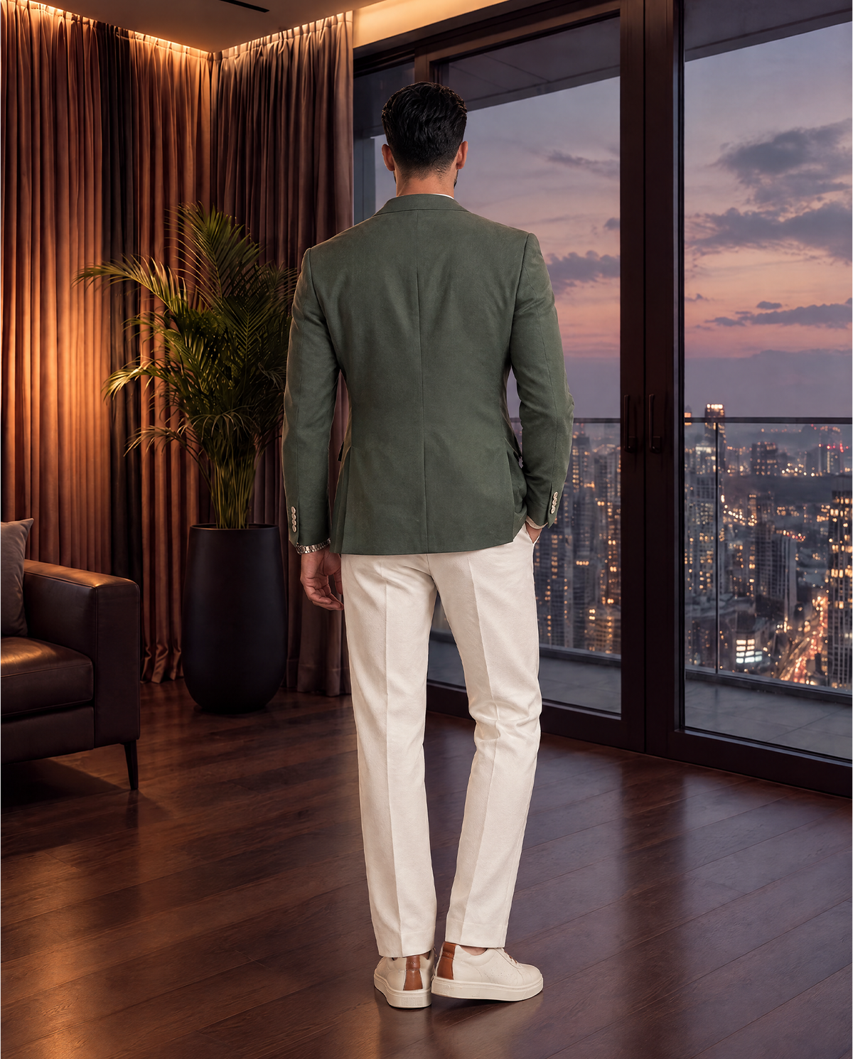 The Cœur Key Chino Blazer in Pine Green