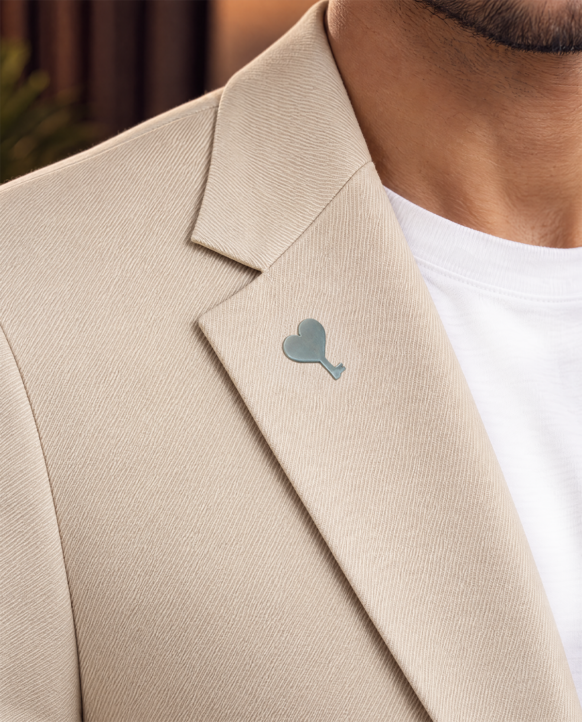 The Cœur Key Chino Blazer in Ivory