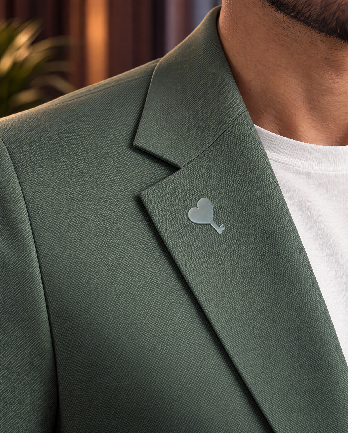 The Cœur Key Chino Blazer in Pine Green