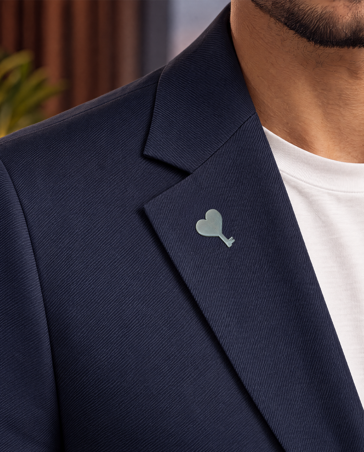 The Cœur Key Chino Blazer in Navy
