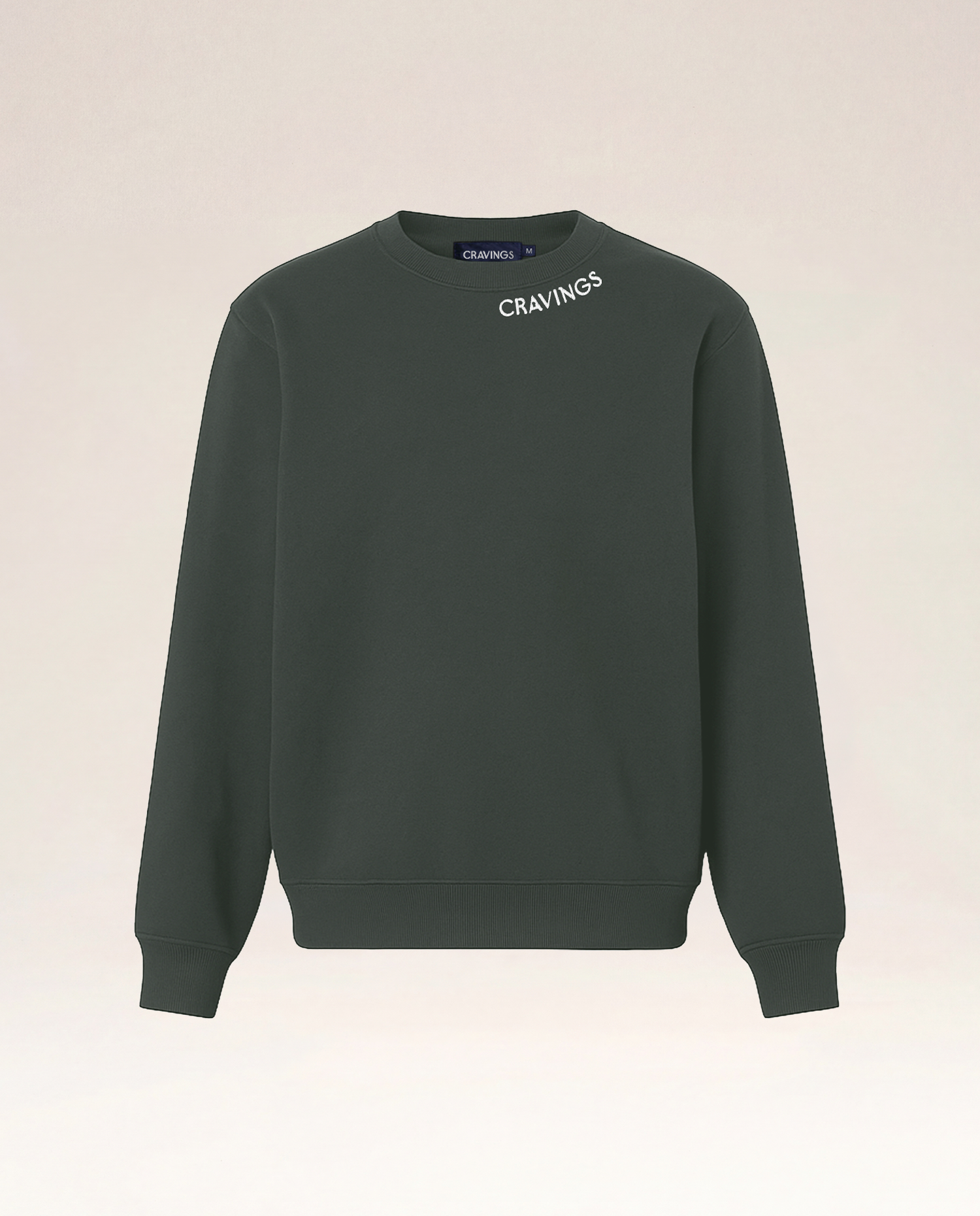 Neck Logo Crew Sweatshirt in Olive