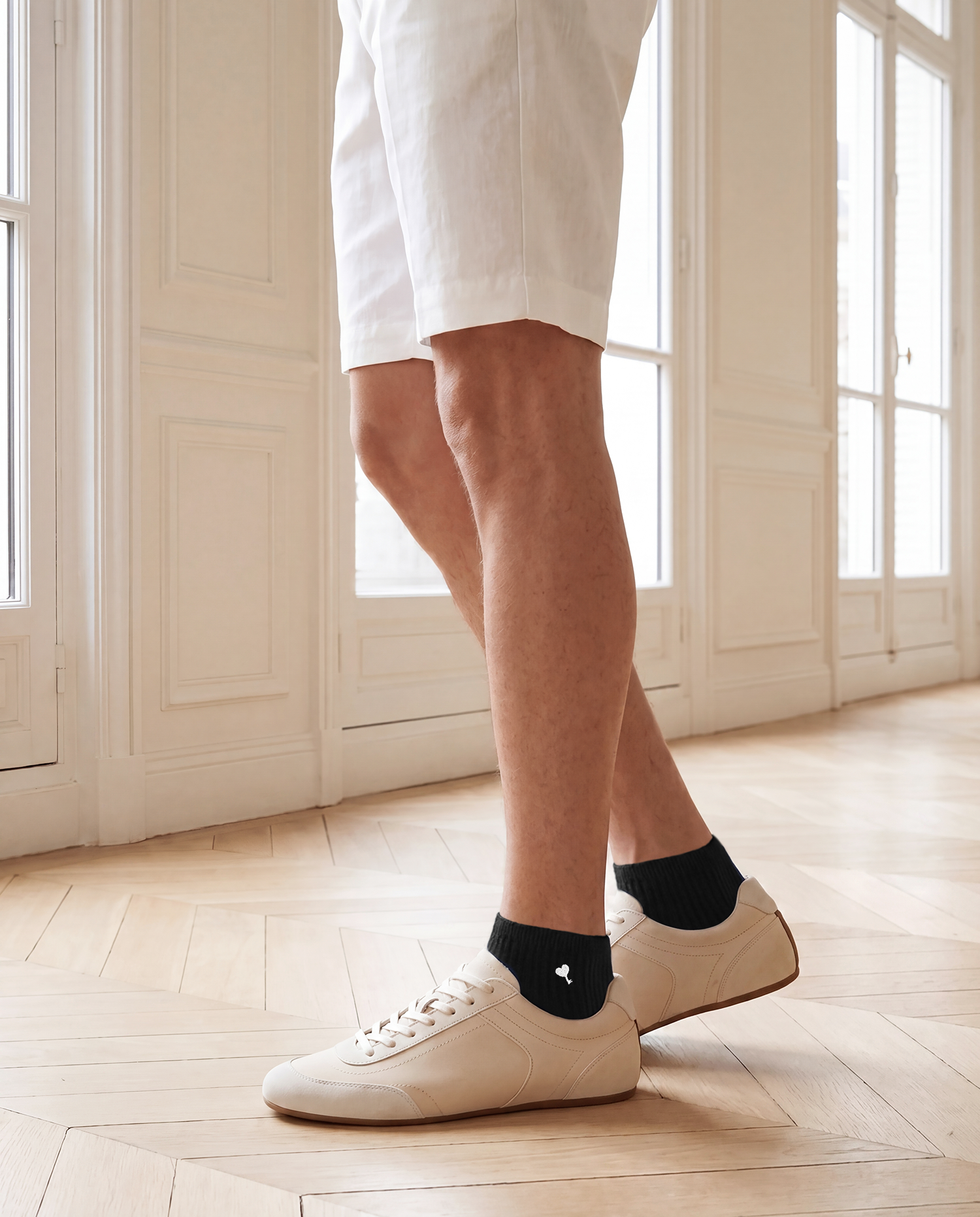 Black Cœur Key Cotton Quarter Socks