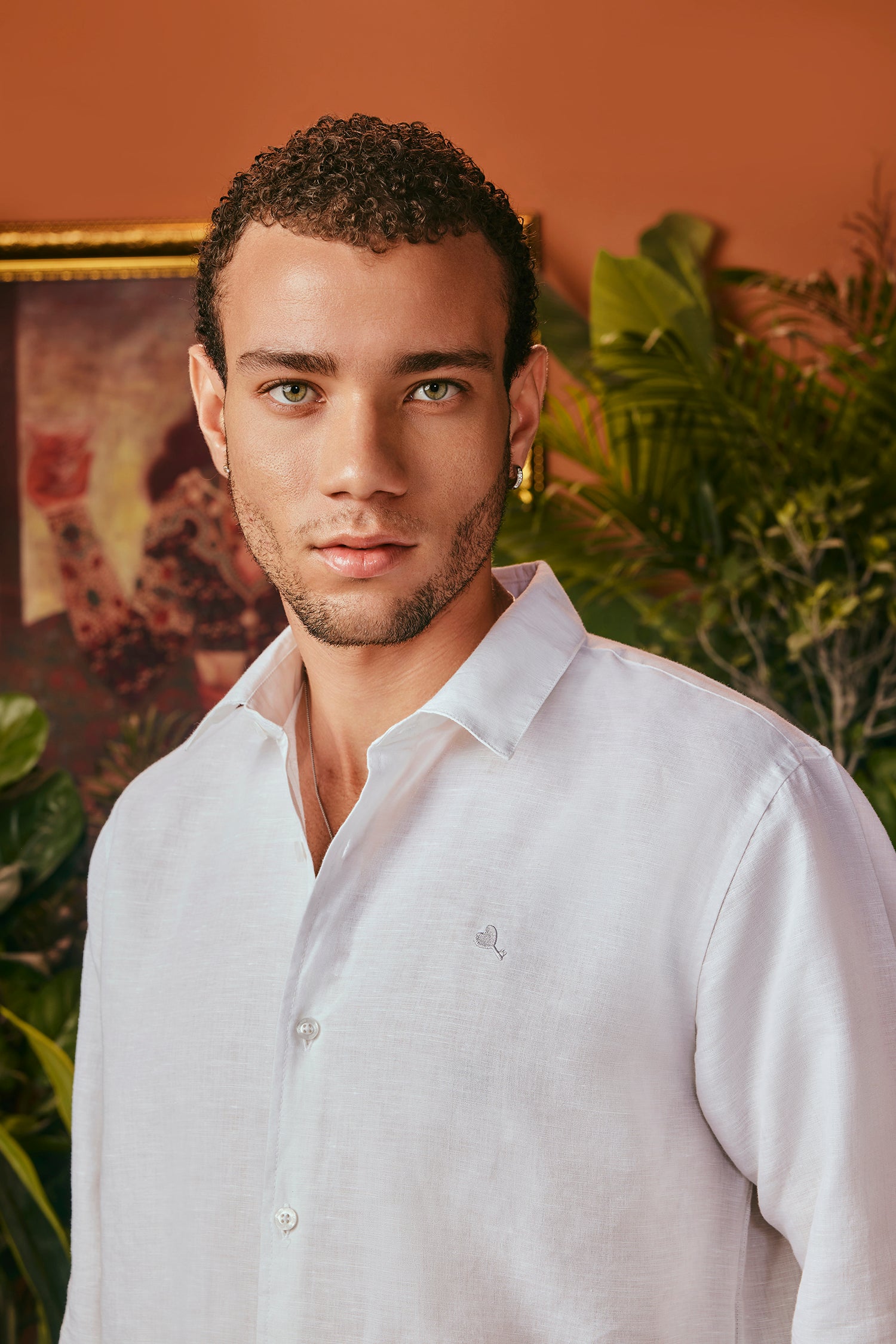 Ice White Linen Shirt for Men
