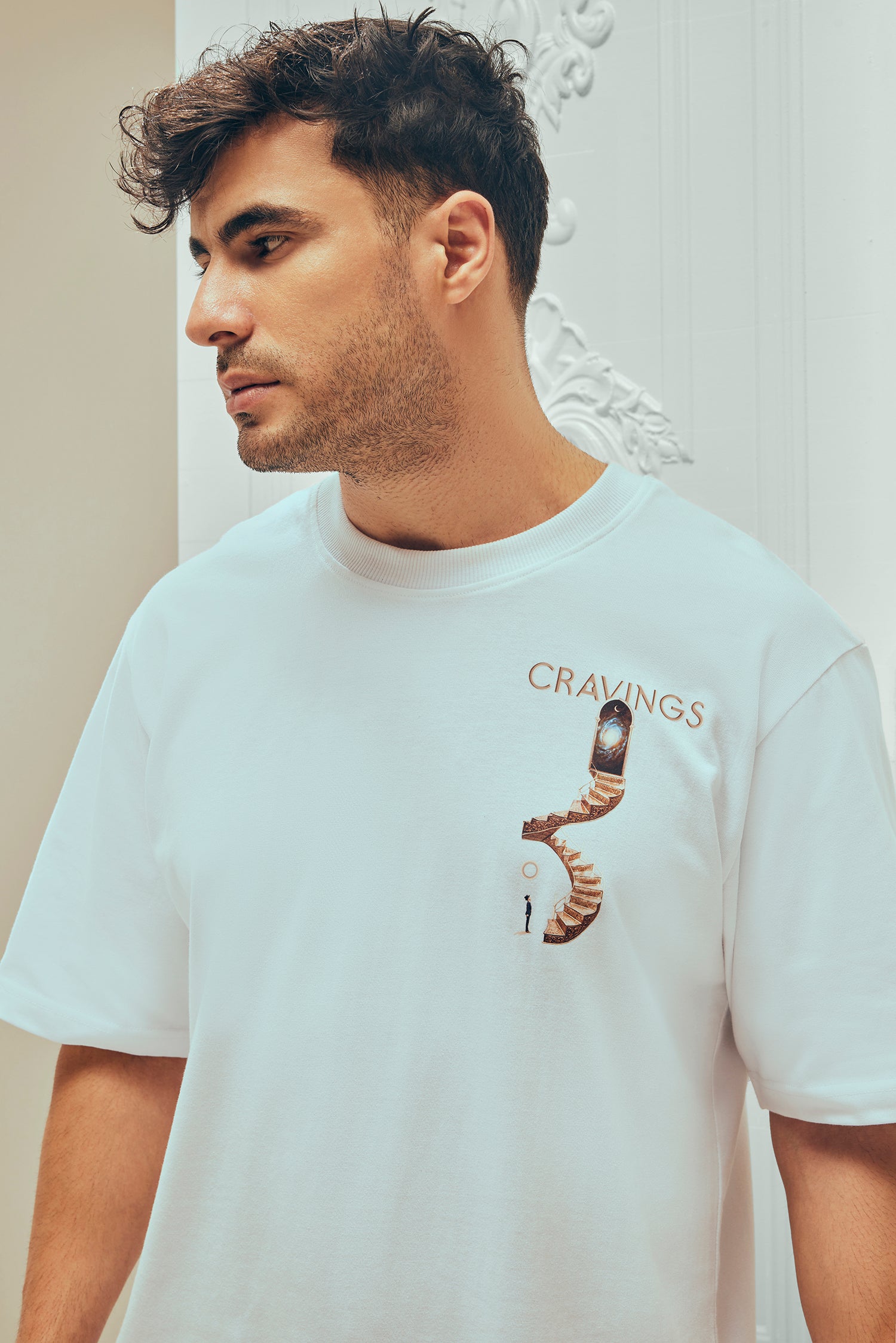 Stairway to Cravings Graphic T-Shirt for Men