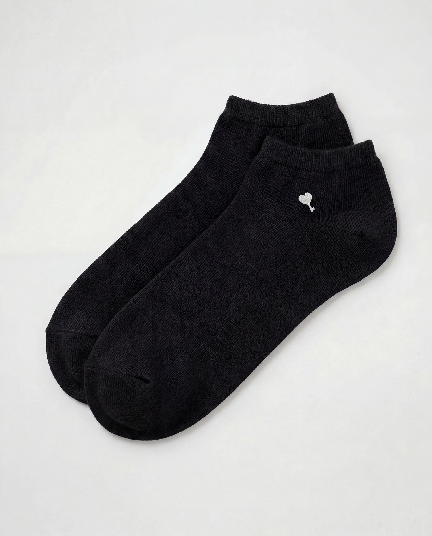 Black Cœur Key Cotton Low-Cut Socks