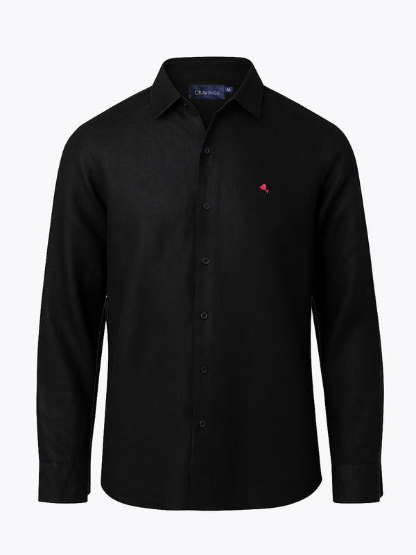 The Cœur Key Linen Shirt in Black