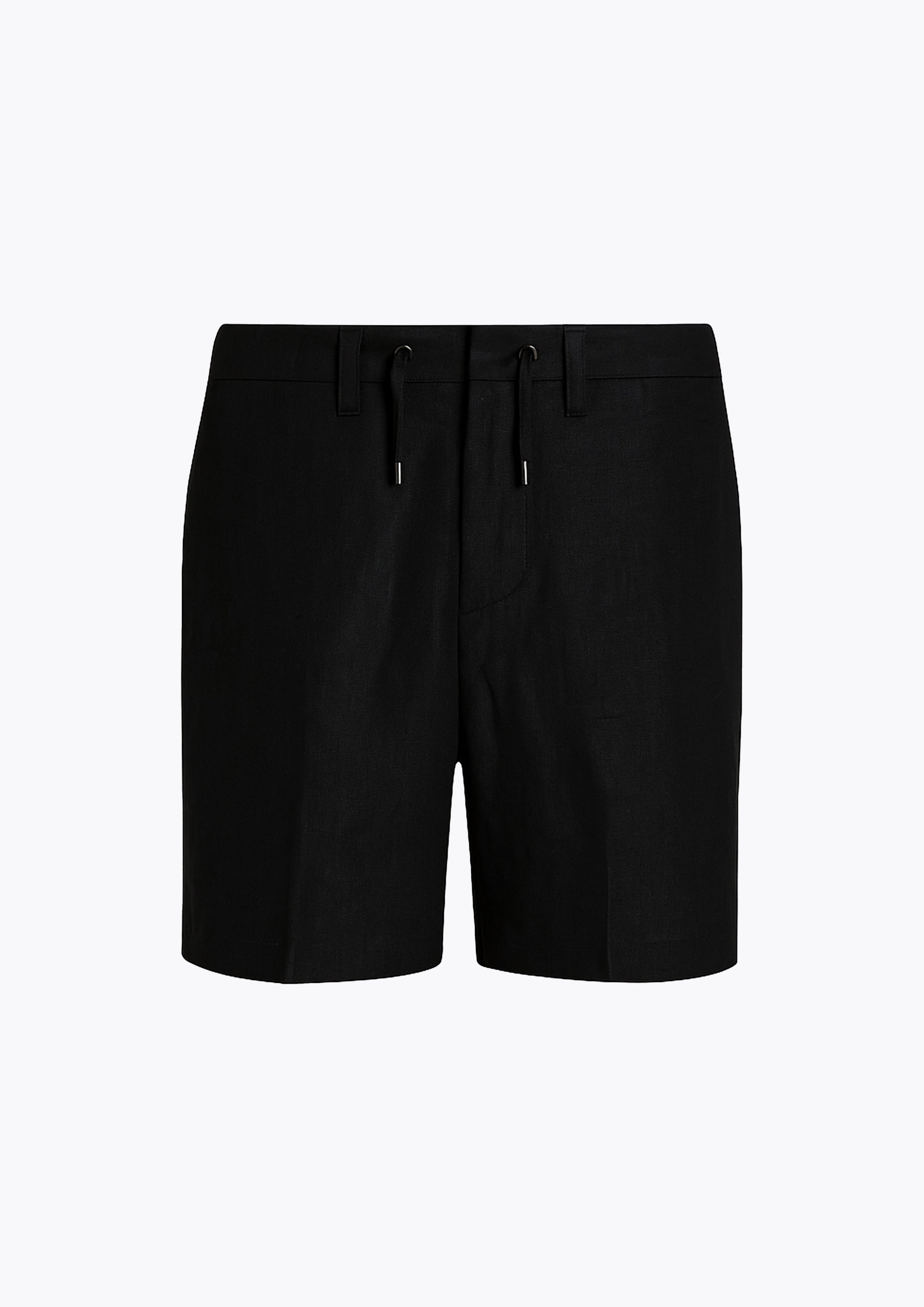 Onyx Black Linen Shorts for Women