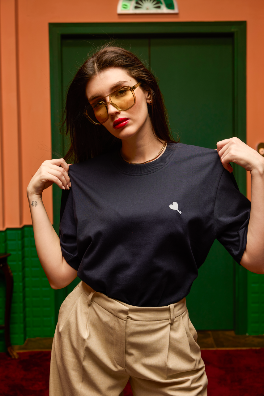 Logo Navy T-Shirt for Women
