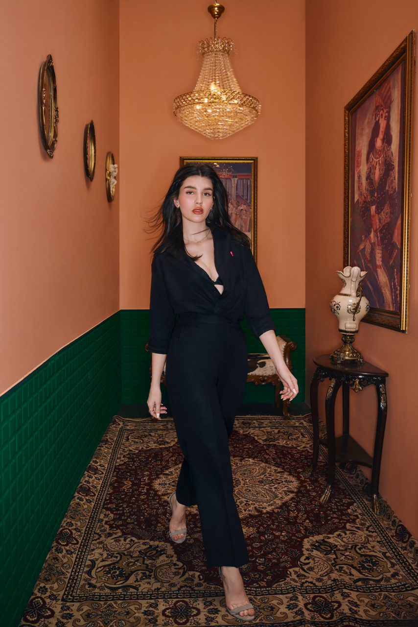 Onyx Black Linen Pants for Women