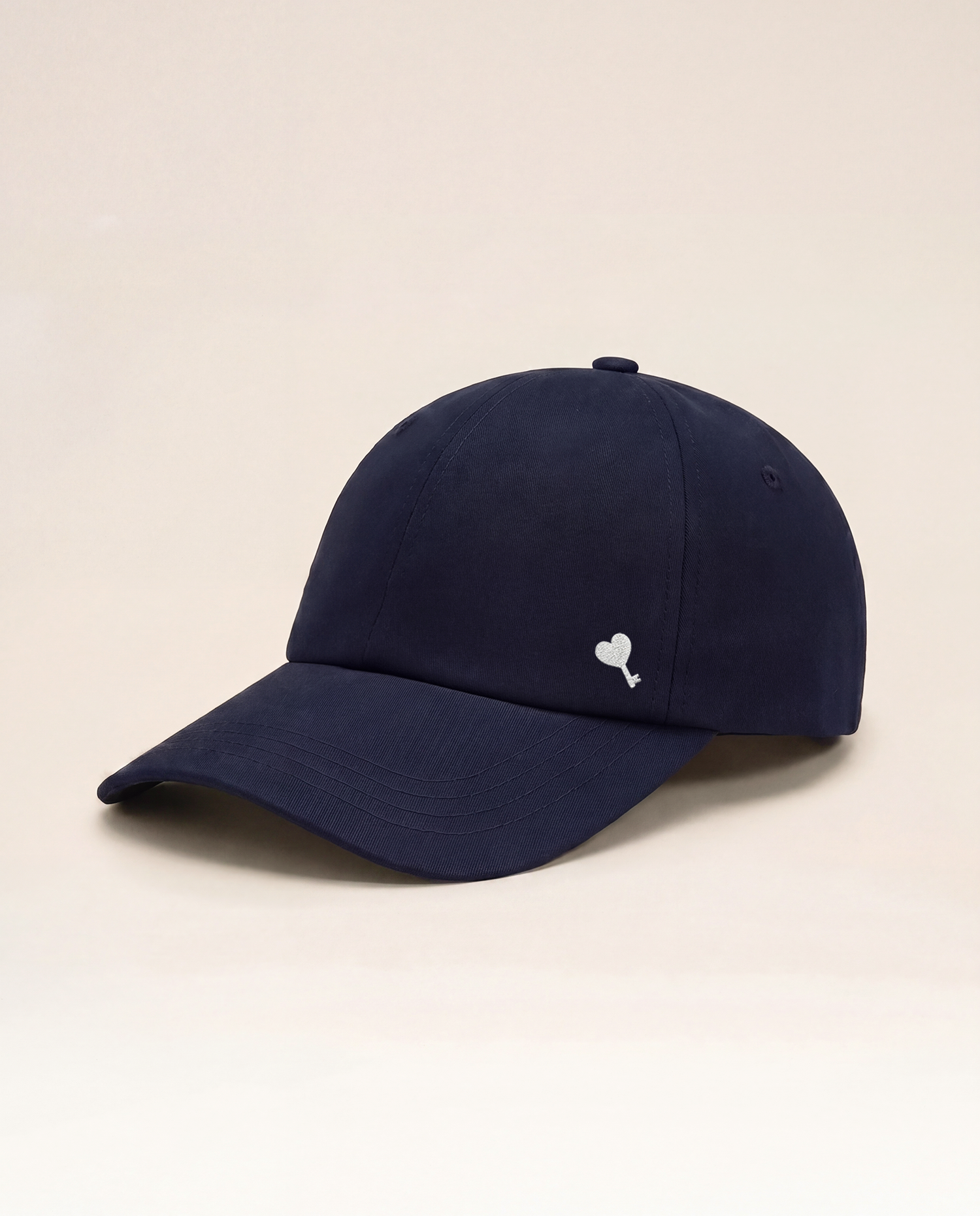 Navy Cœur Key Embroidered Cap