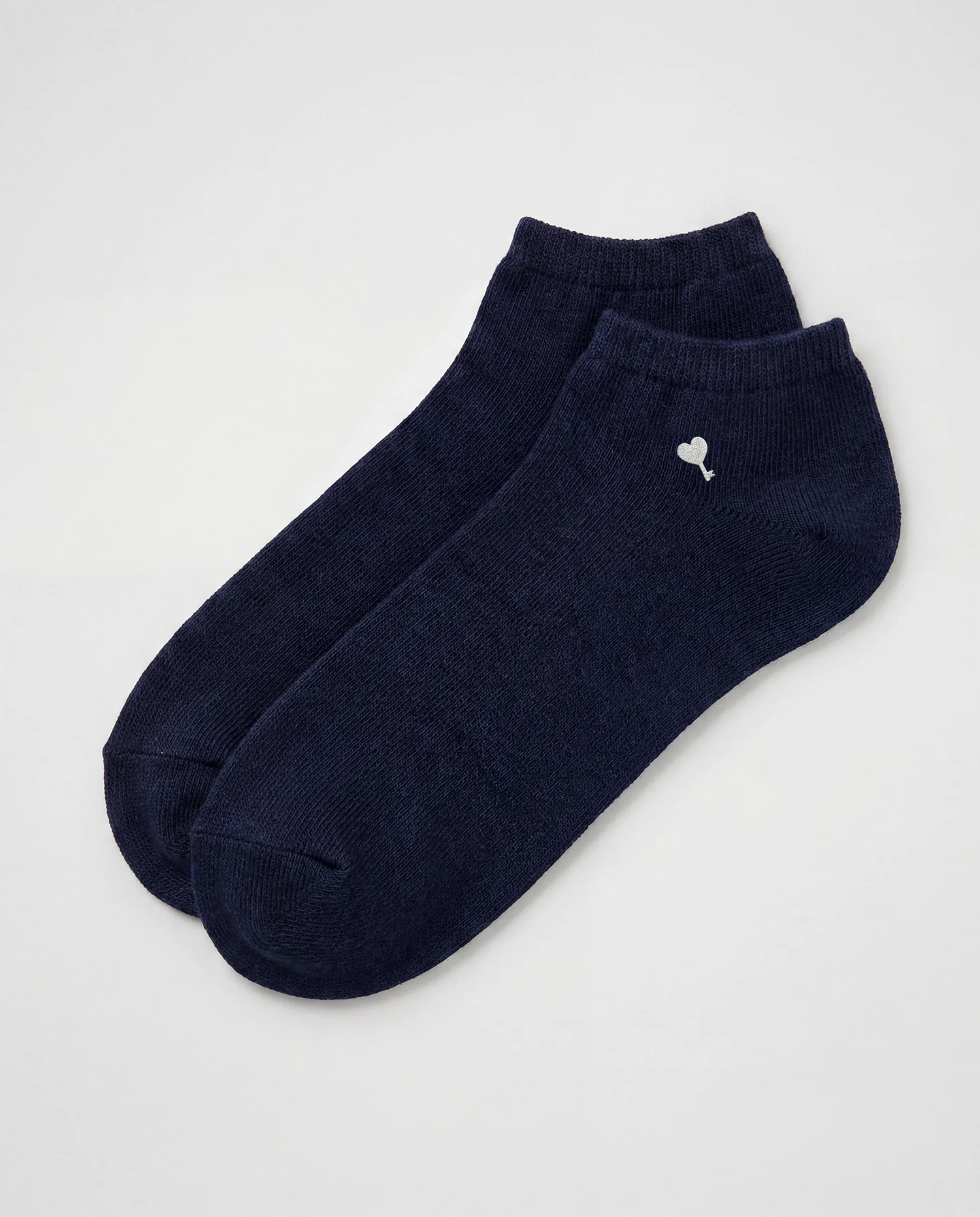 Navy Cœur Key Cotton Low-Cut Socks