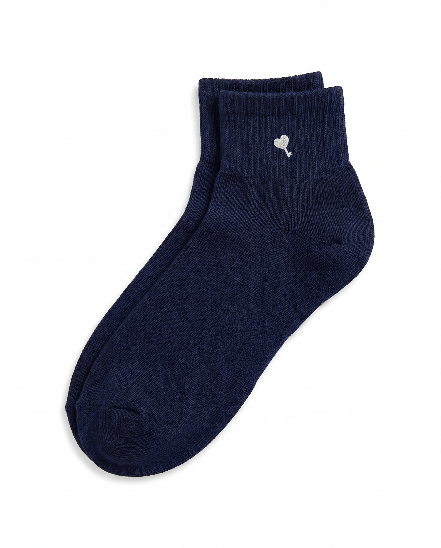 Navy Cœur Key Cotton Quarter Socks