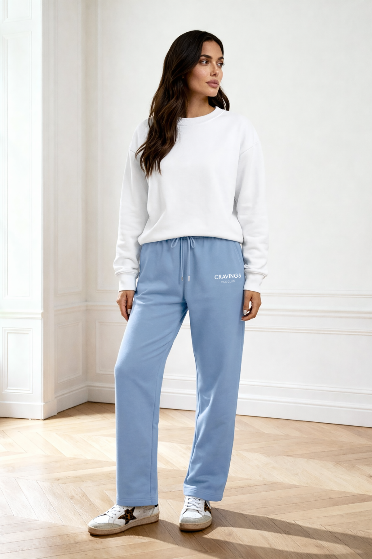 Straight Fit Sweatpants in Sky for Women