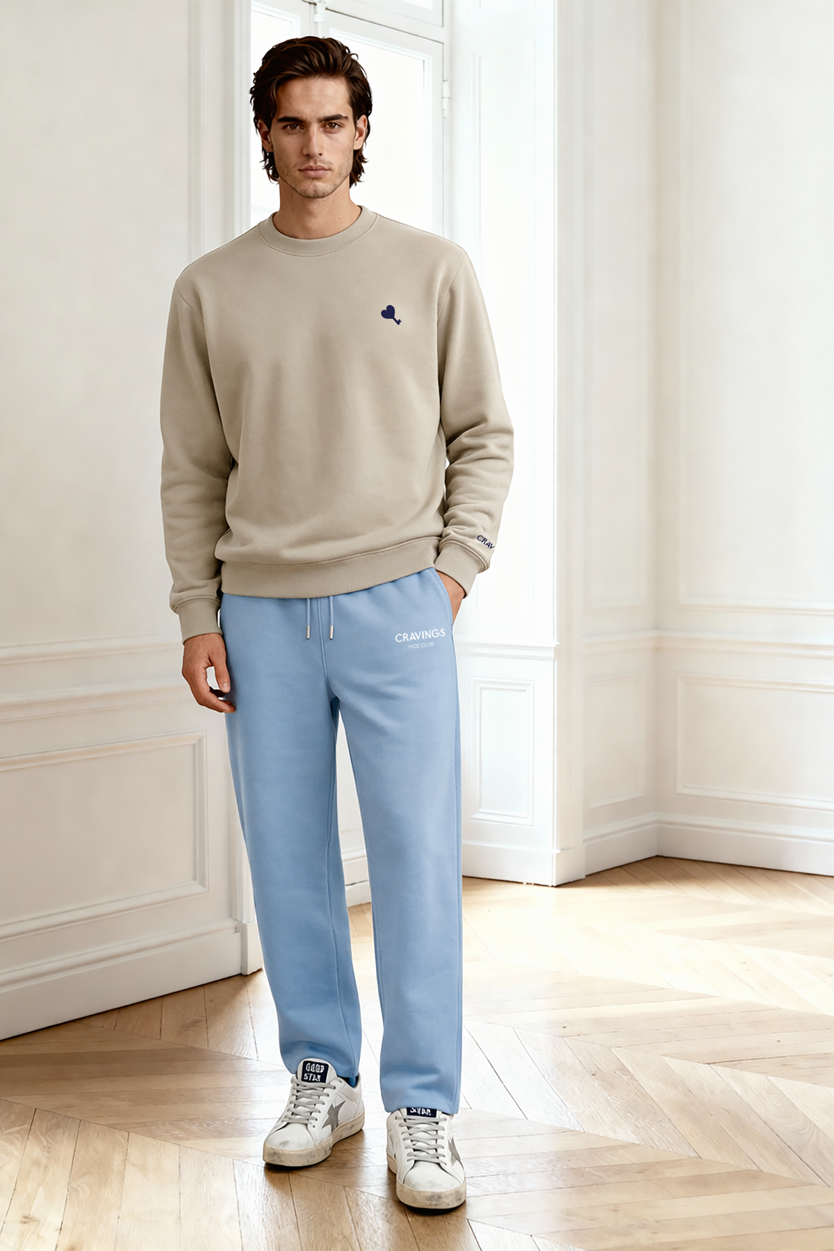 Straight Fit Sweatpants in Sky